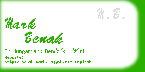 mark benak business card